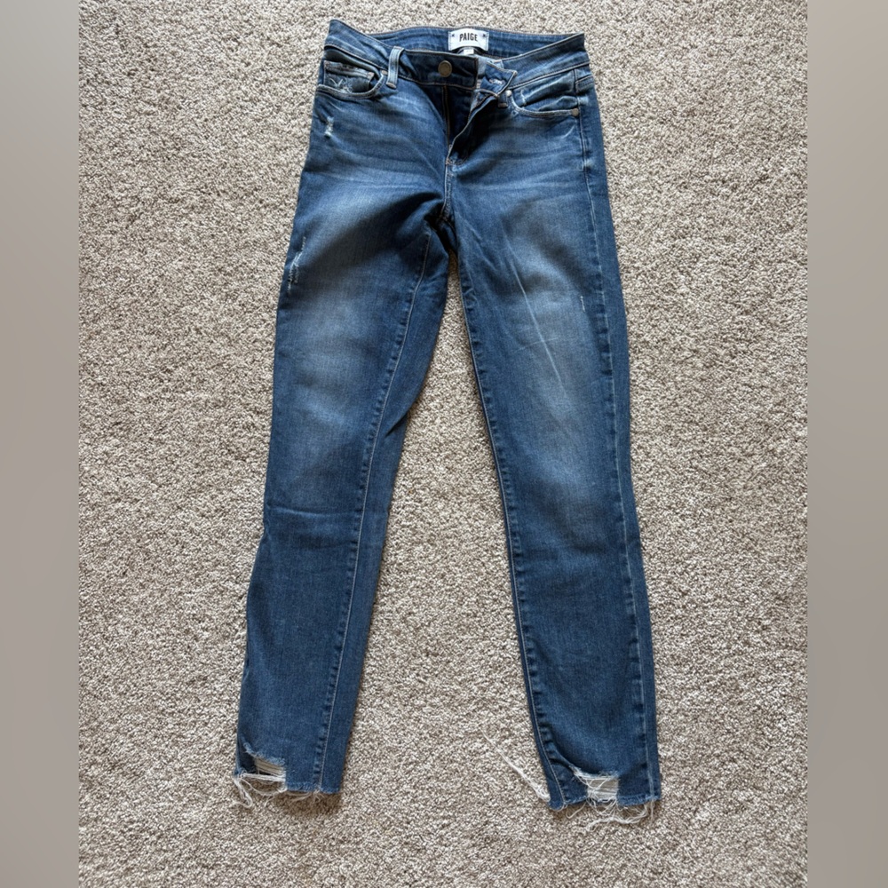 PAIGE Blue Skinny Jeans with Stretch Denim